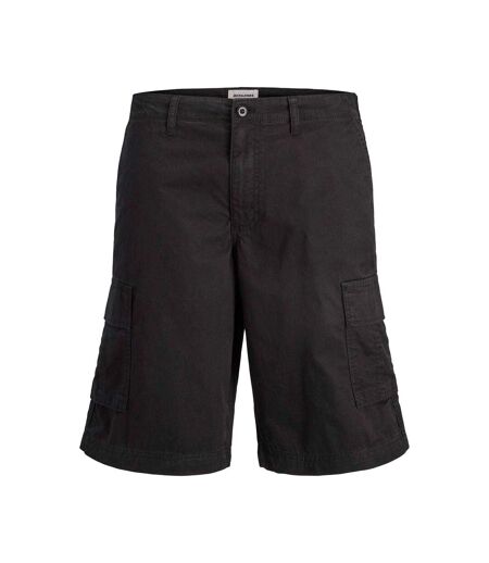 Mens Cotton Blend Tailored Cargo Shorts Black Jack And Jones