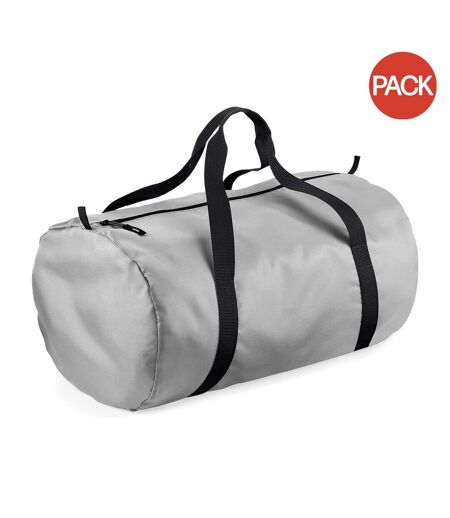 Lot de 2  Packaway sac de voyage 32 litres taille unique argent/noir BagBase