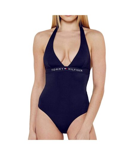 Maillot de bain 1 pièces marine femme tommy hilfiger halter - l