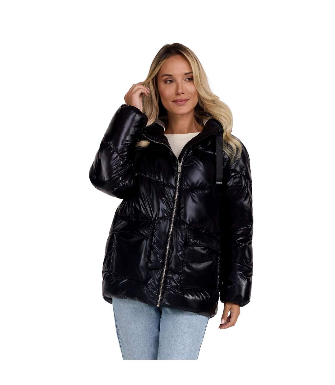 Doudoune Matelassée Motif/style Matelassé Femme Noir Minoti-1