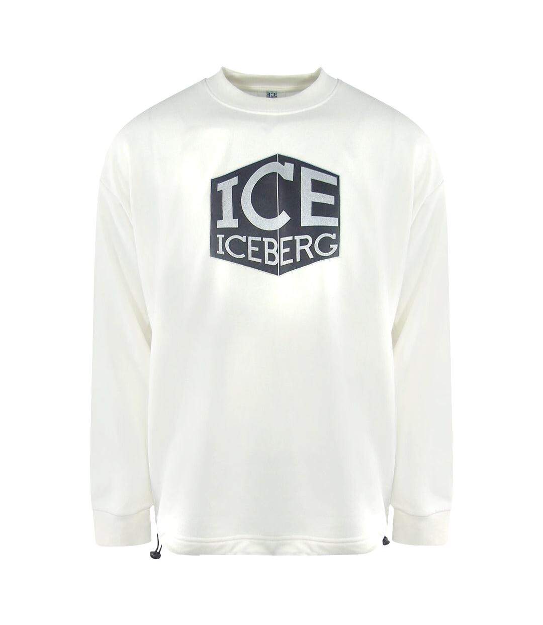 Sweat Motif Logo Homme Blanc Ice Iceberg-1