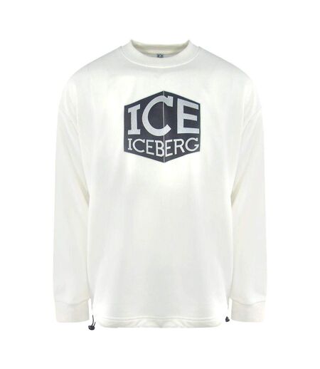 Sweat Motif Logo Homme Blanc Ice Iceberg