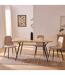 Table à manger en bois et métal 6 personnes ROXAS - Beige et noir-2