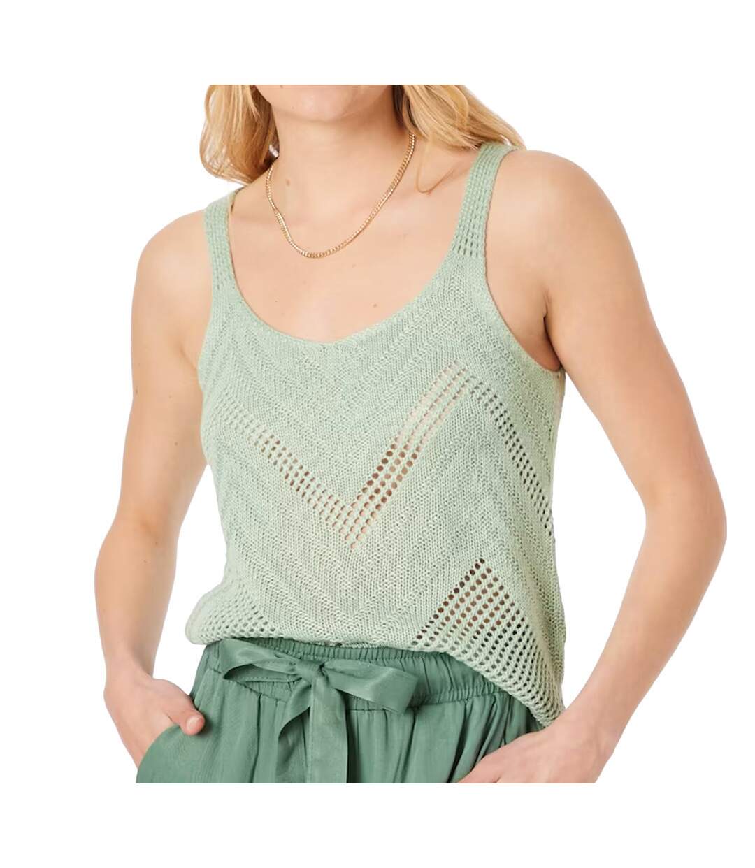 Débardeur maille Vert Femme JDY Sun-1