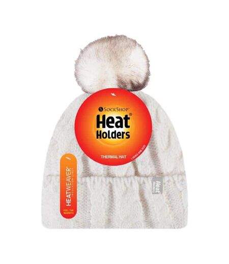Bonnet Femme Thermique Doublé Polaire avec Pompon