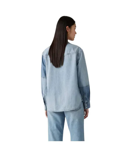 Womens/ladies Teodora Denim Lightweight Shirt Light Blue Levis