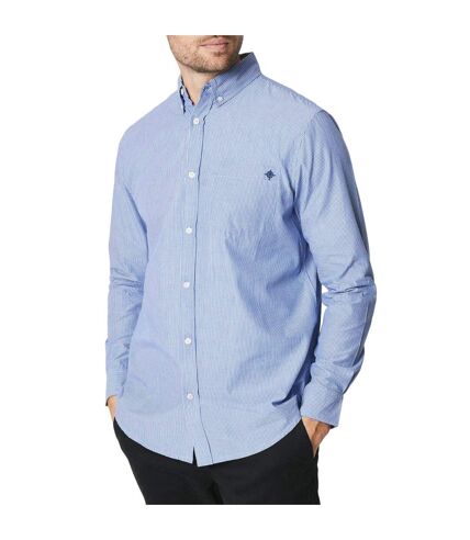 Maine Mens Ticking Stripe Classic Long-Sleeved Shirt (Blue) - UTDH6720