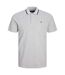 Mens Regular Short-sleeved Polo Shirt Light Grey Melange Marl Jack And Jones-1
