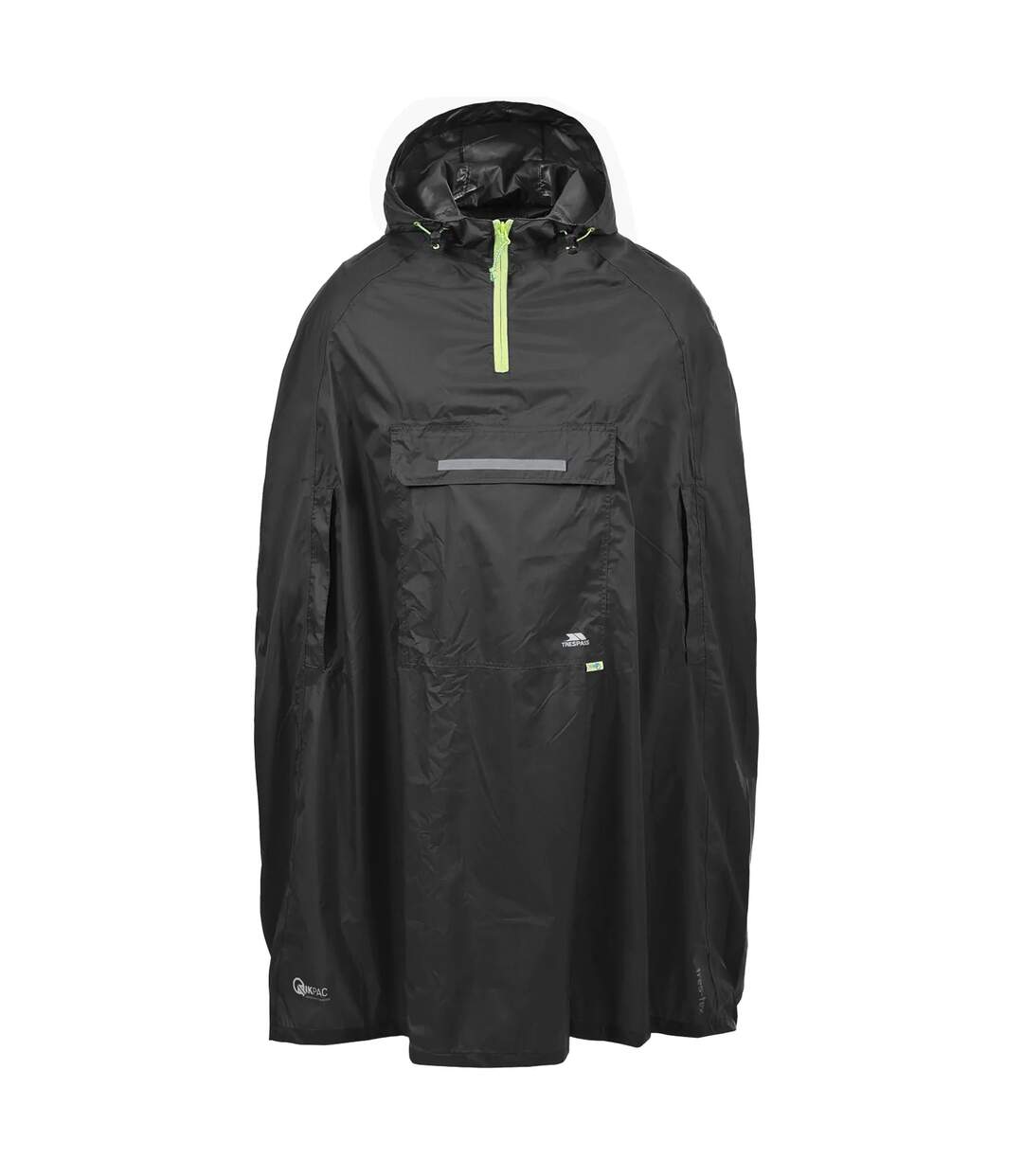 Trespass Qikpac Unisex Hooded Waterproof Packaway Poncho (Black) - UTTP422-1