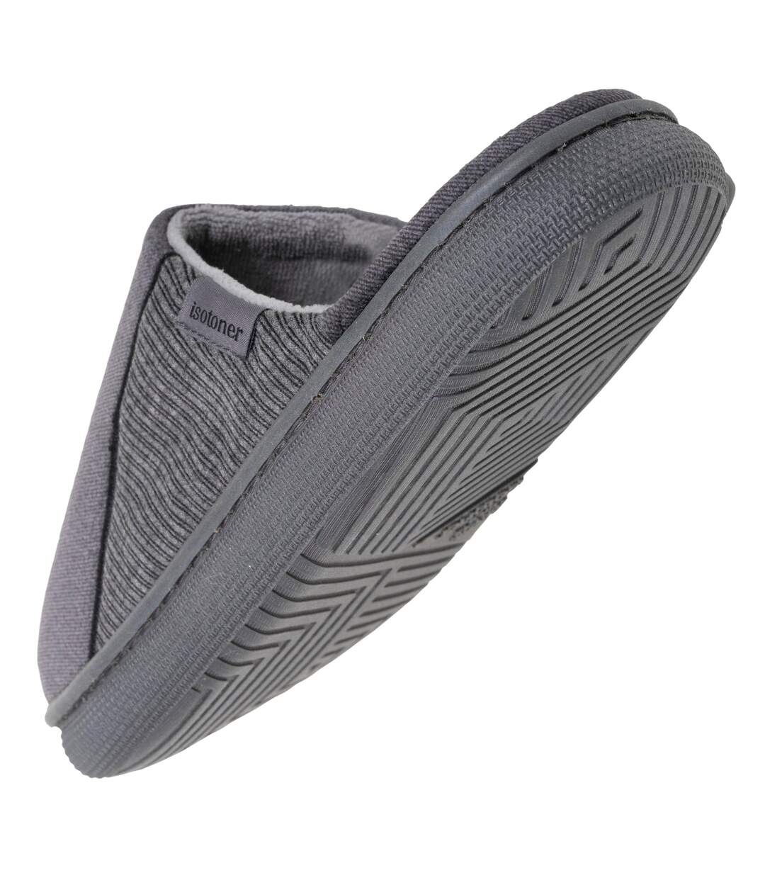 Isotoner Chaussons Mules homme velours ultra doux, semelle bloup xtra souple amortissante-5