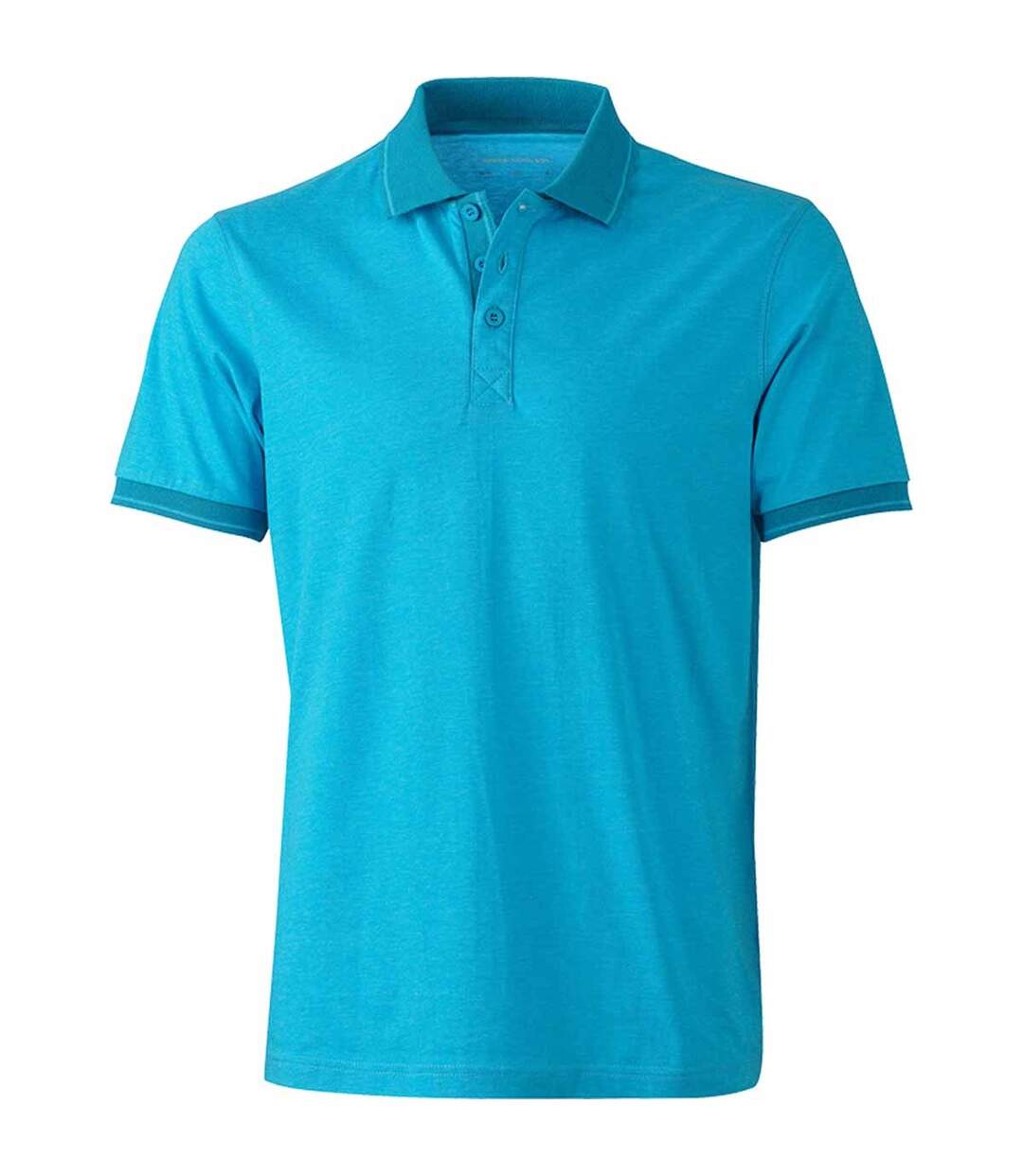 Polo homme mélange - JN706 - bleu turquoise