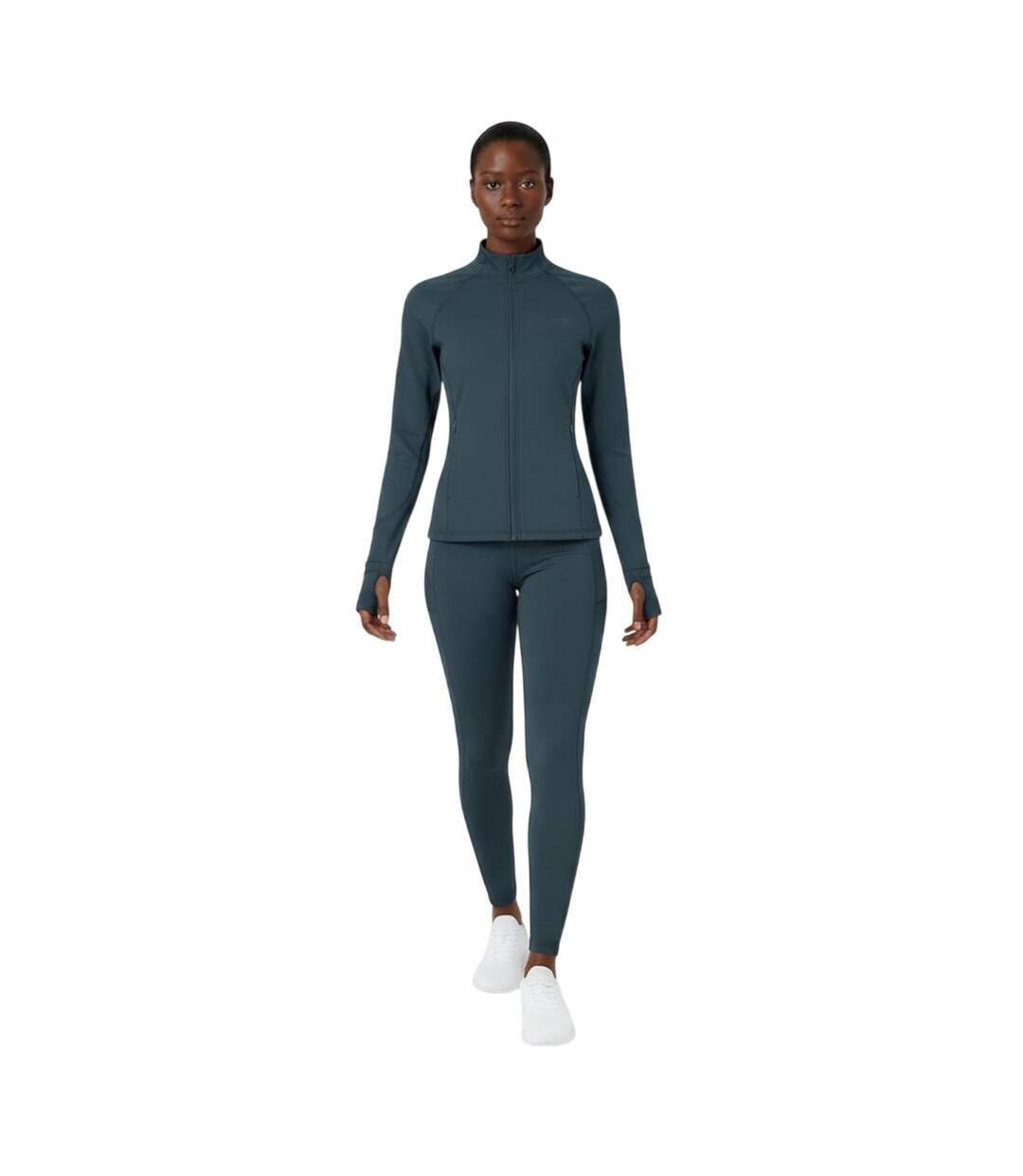 Womens/ladies Core Fitness Track Top Charcoal USA Pro-4