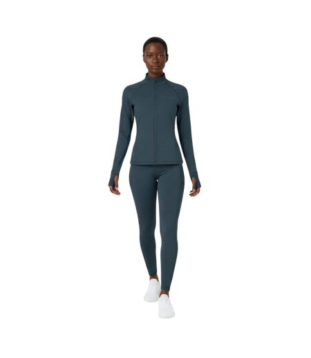 Womens/ladies Core Fitness Track Top Charcoal USA Pro