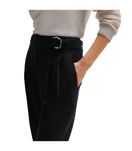 Womens/ladies Tapia Belted Regular Trousers Black Boss