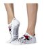 Socquettes antidérapantes savvy polka dot femme blanc Tavi Noir