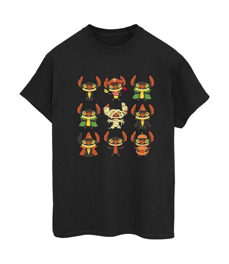 Disney Womens/Ladies Lilo & Stitch Halloween Costumes Cotton Boyfriend T-Shirt (Noir) - UTBI30511
