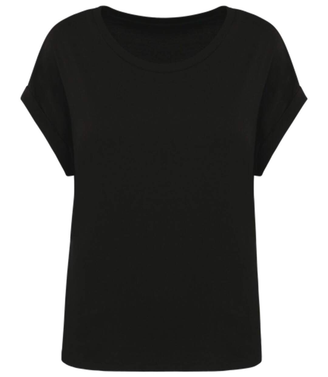 T-shirt écoresponsable manches à revers - Femme - PAT309 - noir-2