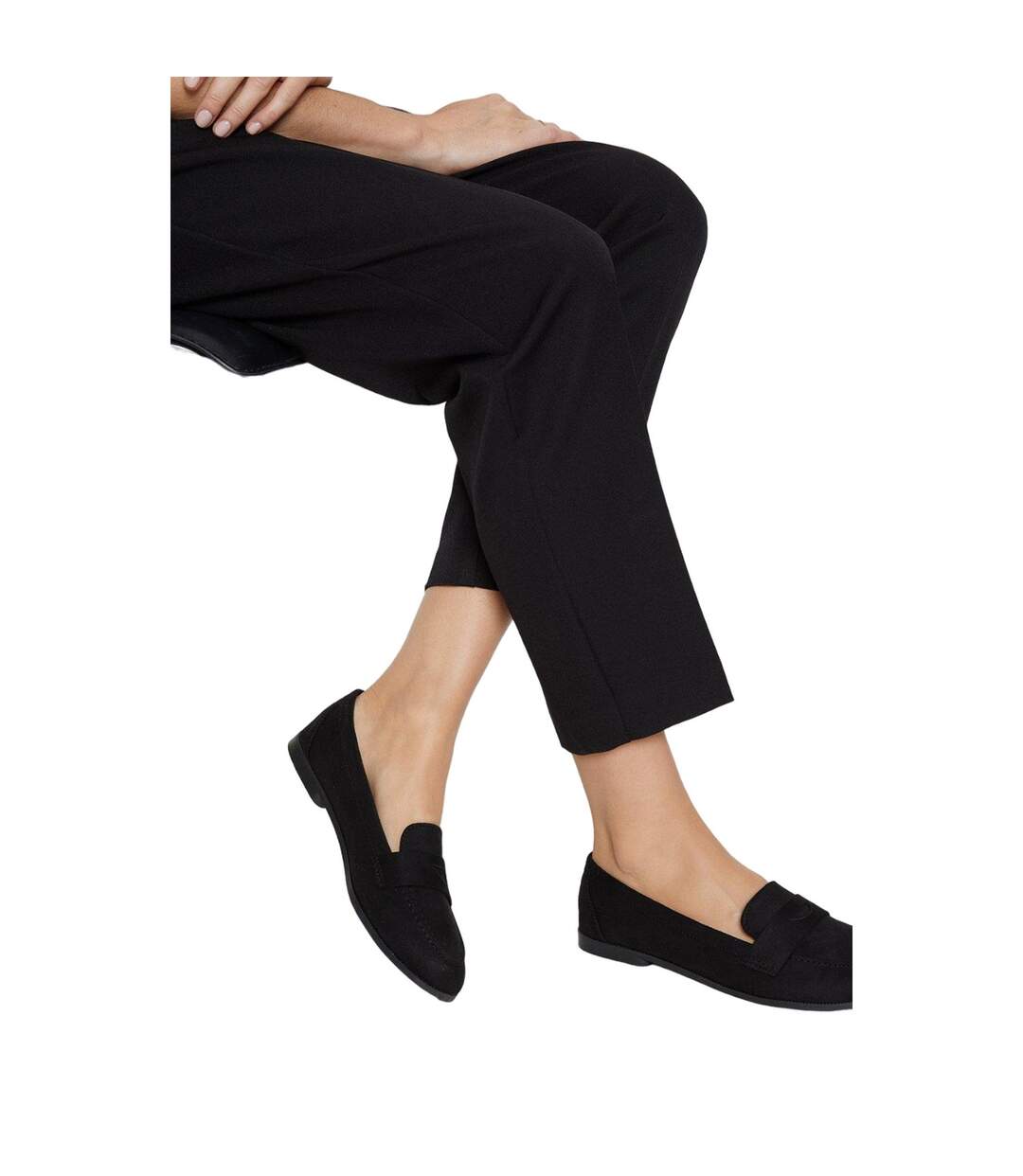 Womens/ladies lana wide penny loafers natural black Dorothy Perkins-3