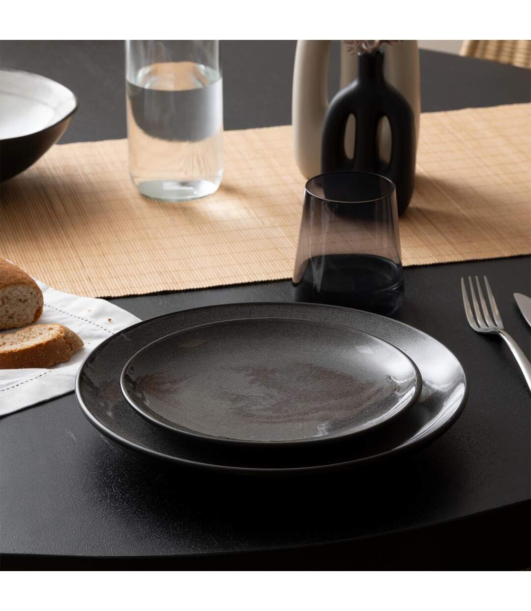 Lot de 6 Assiettes à Dessert Diane 21cm Gris Foncé-3