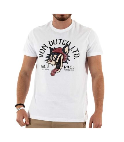 T-shirt Blanc Homme Von Dutch Cat - M