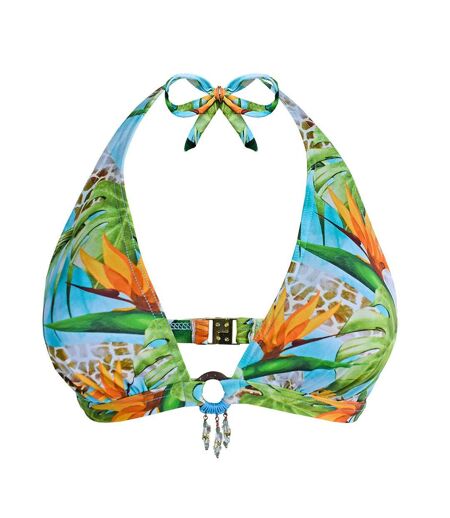 Haut de bikini vert/bleu femme garin de sable triangle mousse