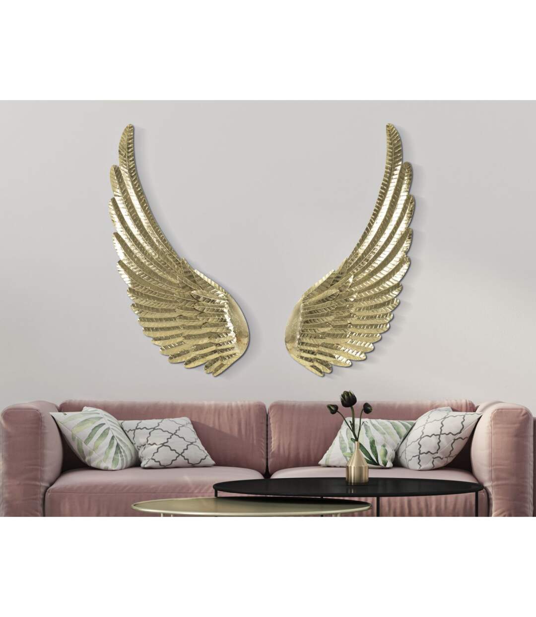 Paire d'Ailes en Métal Amy 130cm Or-5