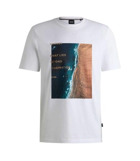 T-shirt What Lies Beyond Imagination Homme Blanc Boss