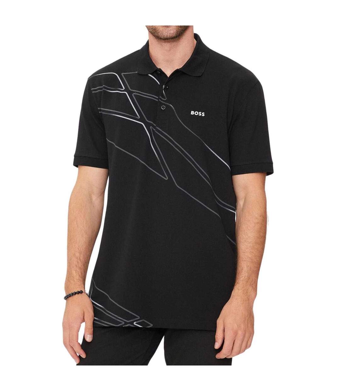 Polo Nero Homme Noir Boss-1