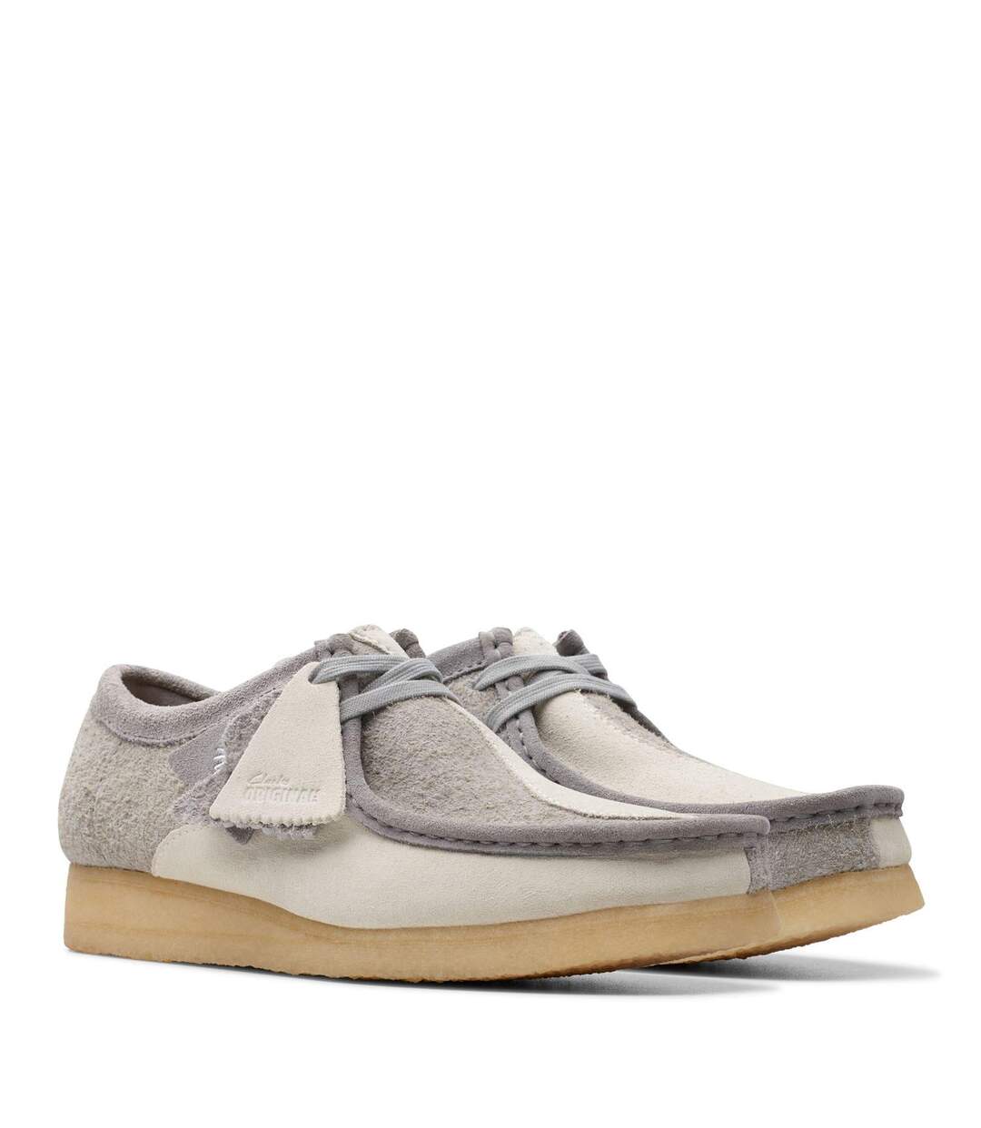 Chaussures Bateau Wallabee Homme Gris Clair Clarks Originals-4