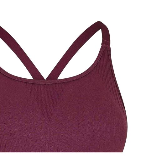 Womens/ladies Adjustable Seamless Sports Bra Dark Cherry USA