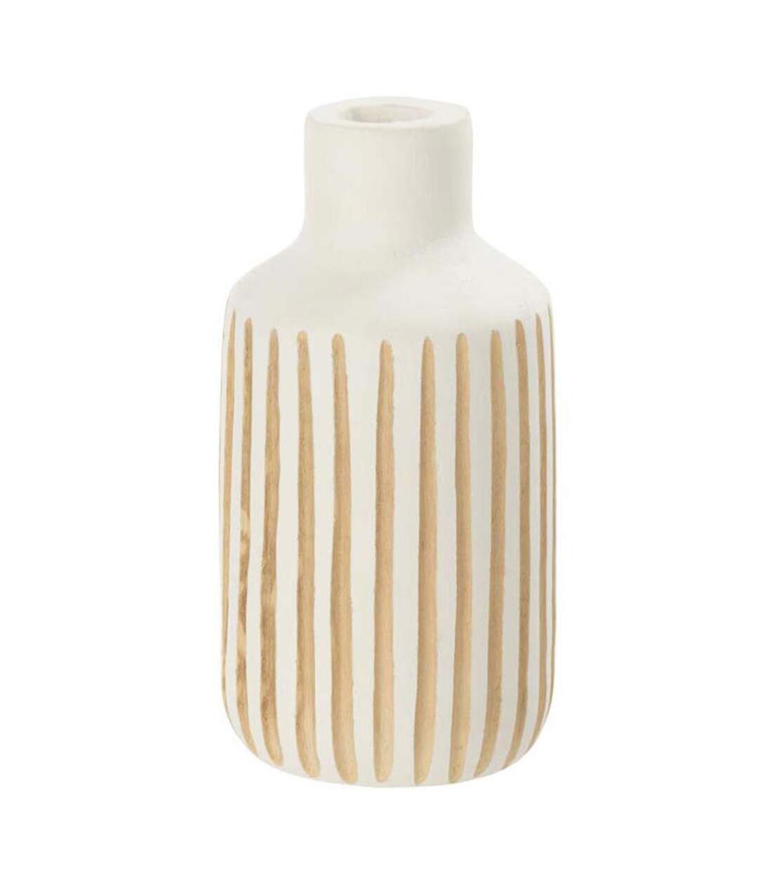 Vase Design en Bois Ying 33cm Blanc & Naturel-1