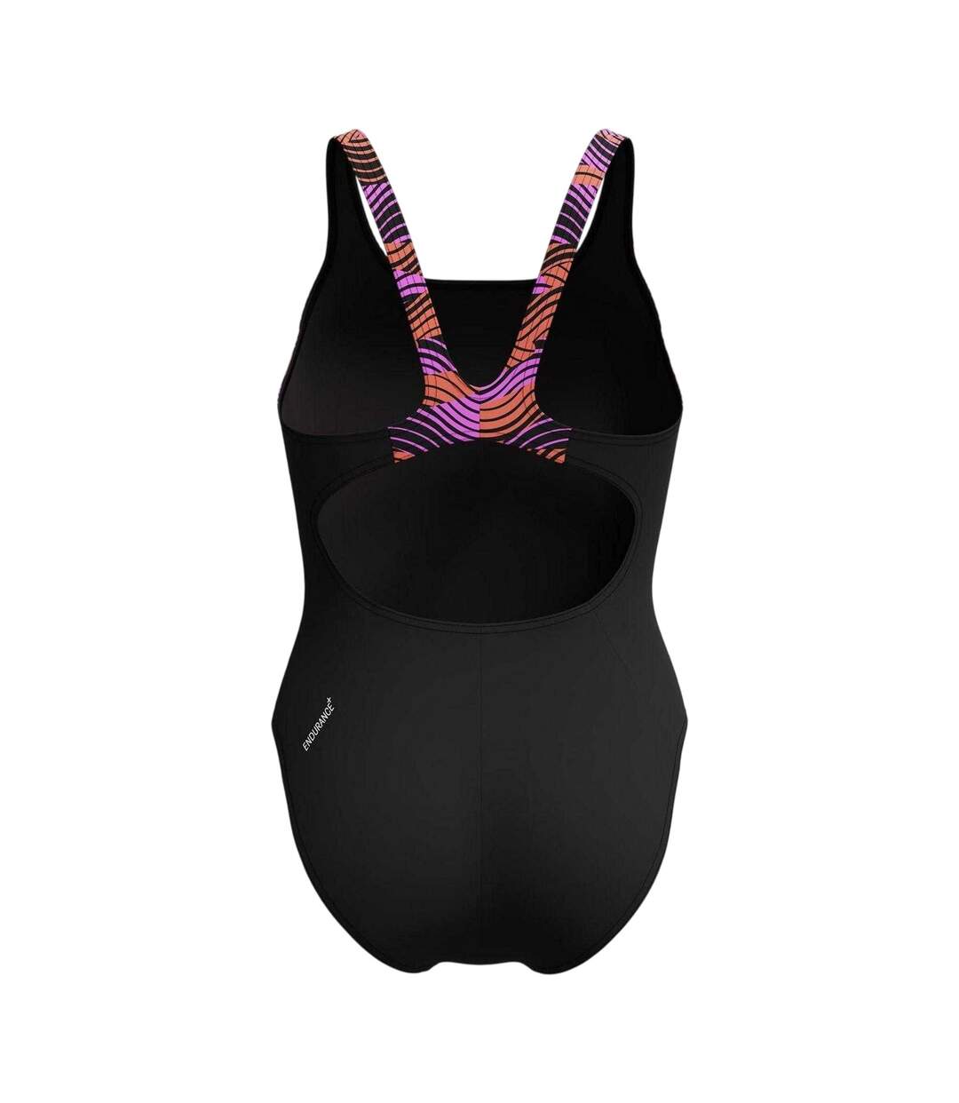 Womens/ladies Splice One Piece Swimsuit Black Pink Speedo-2