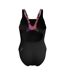 Womens/ladies Splice One Piece Swimsuit Black Pink Speedo-2