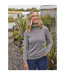 Womens/ladies Lambswool Polo Neck Jumper Grey Marl WoolOvers-1