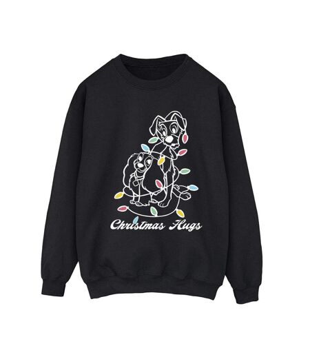 Disney Sweat Womens/Ladies Lady And The Tramp Christmas Hugs (Noir) - UTBI23178