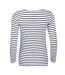 T-shirt Marine Femme Blanc Bleu Marine SOLS-2
