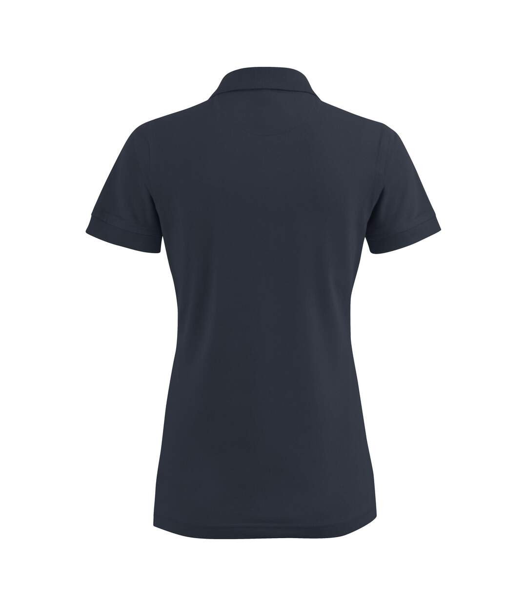 Womens/ladies Stretch Polo Shirt Dark Navy Printer-3