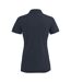 Womens/ladies Stretch Polo Shirt Dark Navy Printer-3