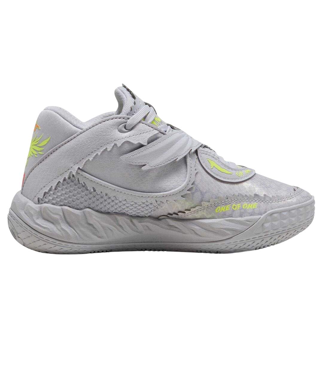 Chaussures De Basket Motif/style Métallisé Enfant Argenté Jaune Vif Puma-1