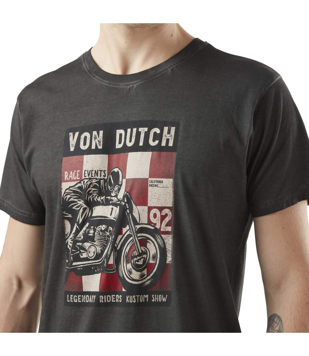 T-shirt homme col rond avec print en coton Event Vondutch-2