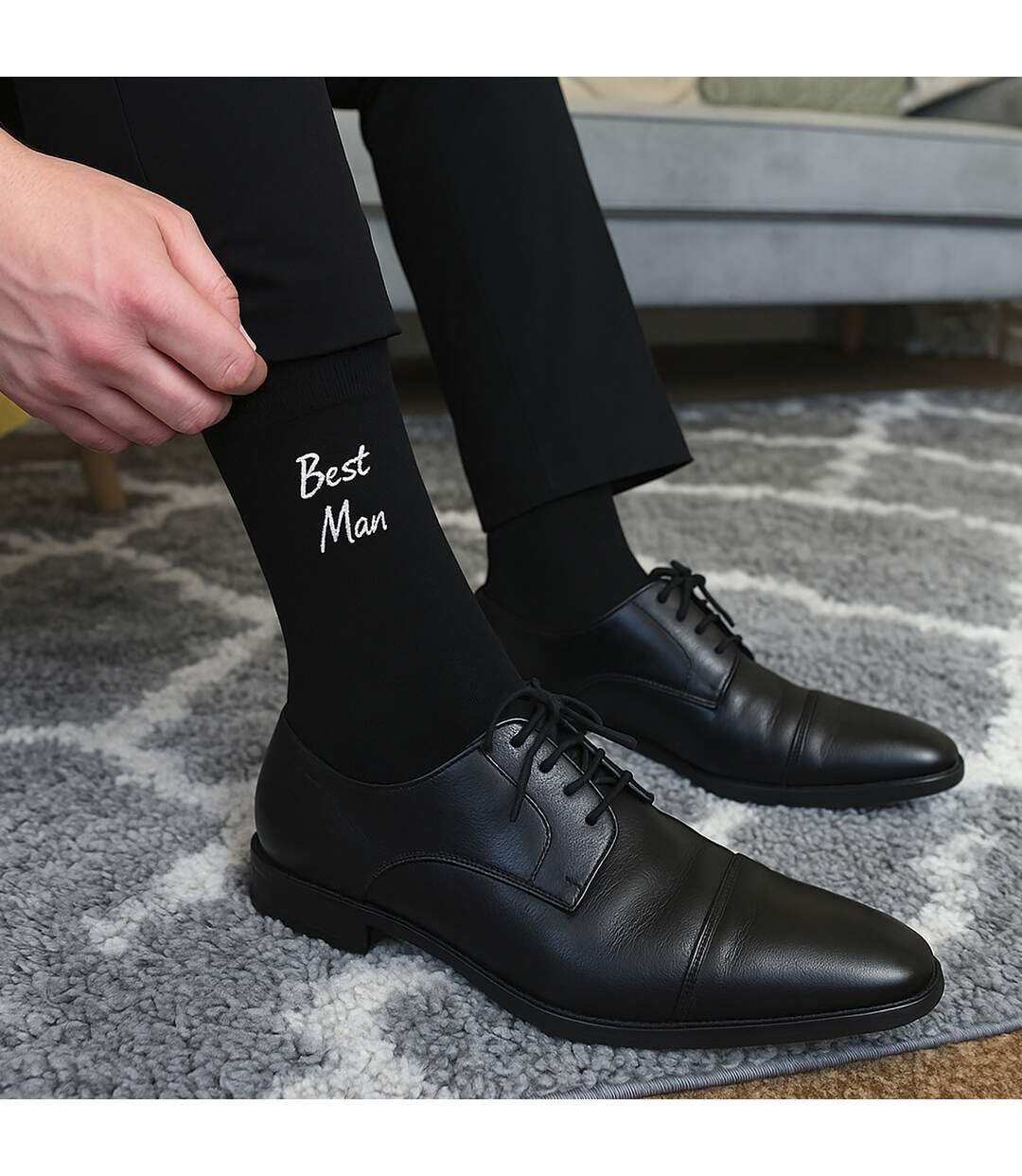 4 Pairs Mens Wedding Socks for Groomsman Groom and Best Man-4