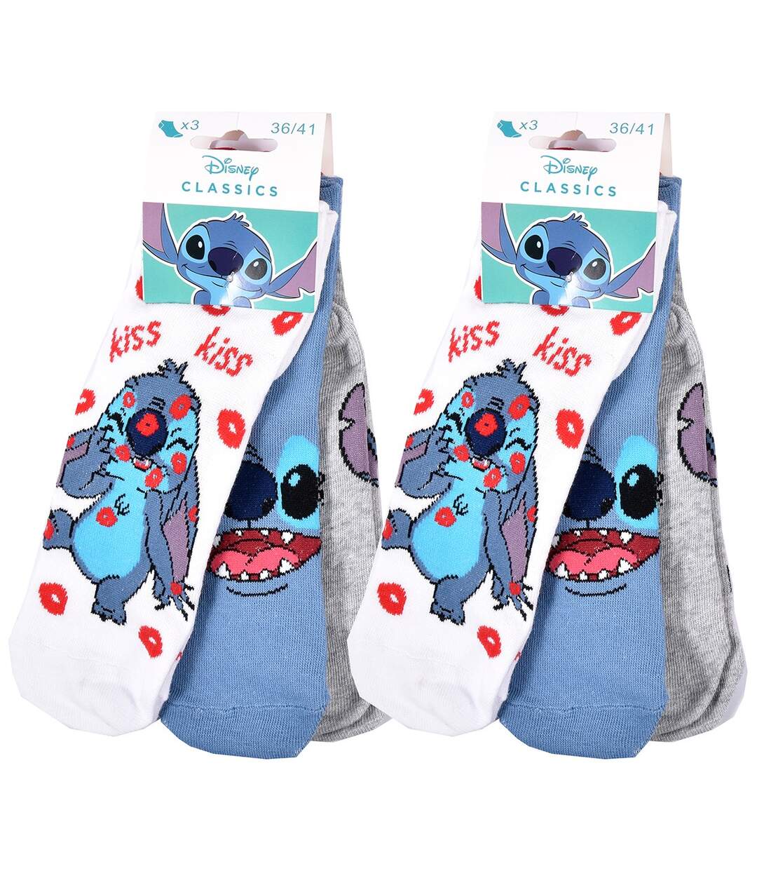 Chaussettes Pack Femme LILO ET STITCH Pack de 6 Paires SNEAKER 0543-3