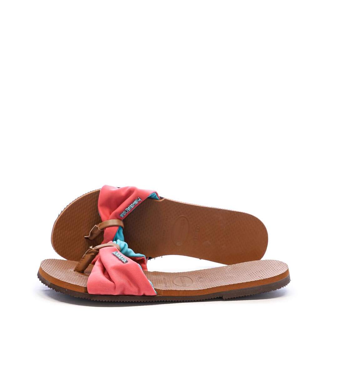 Claquettes roses/marron femme havaianas saint tropez-1
