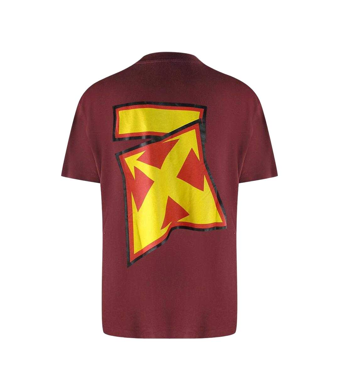 T-shirt Motif Tonnerre Homme Bordeaux Off White-2