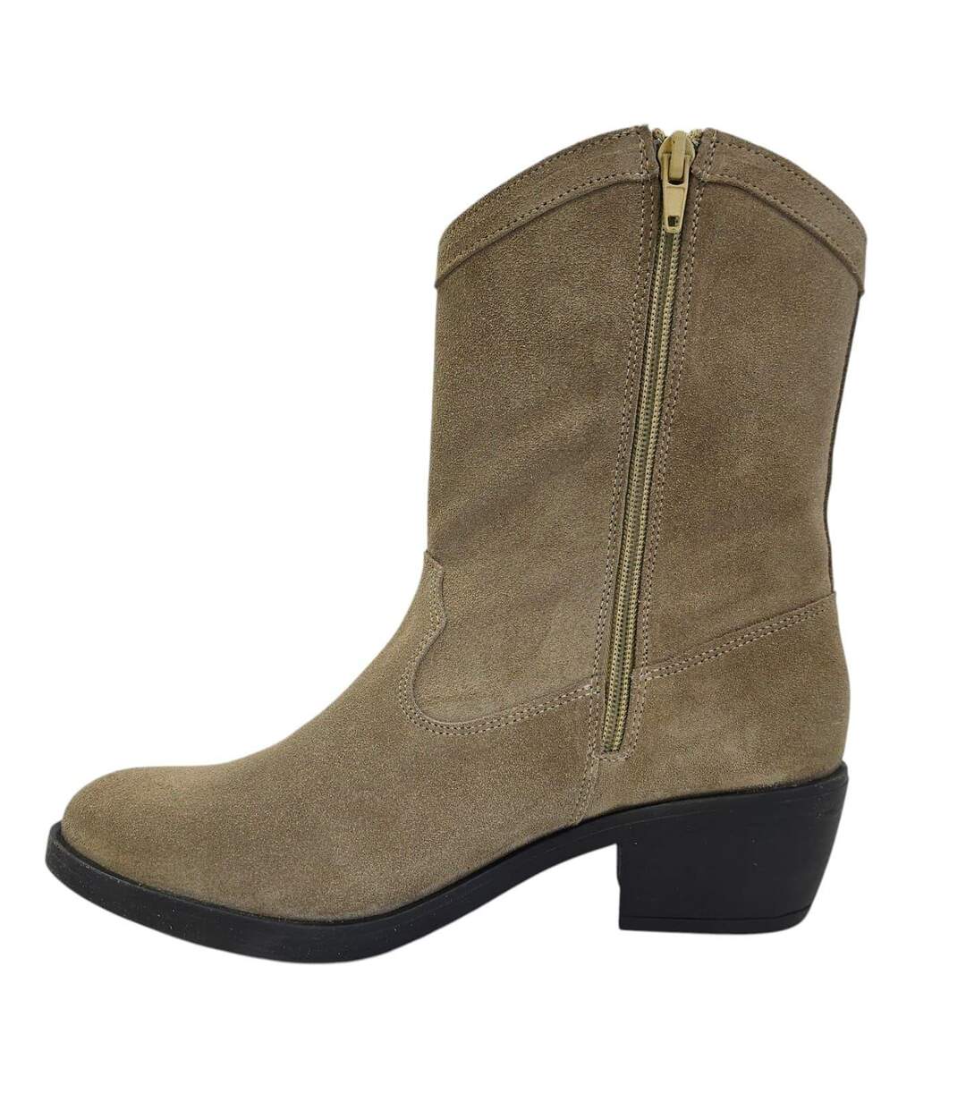 Womens/ladies Dalida Suede Block Heel Western Boots Sand Jack Wills-3
