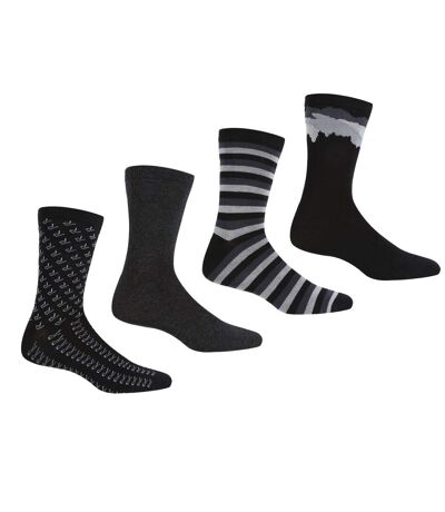 Regatta Mens Lifestyle Socks (Pack of 4) (Black) - UTRG5947