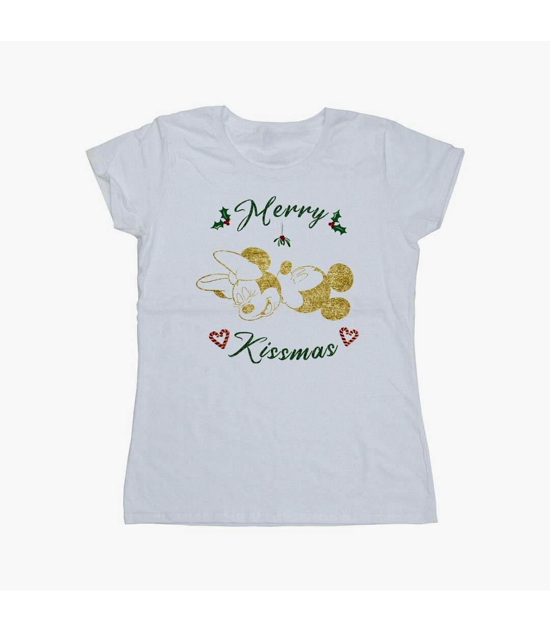 Disney Femme/Les femmes - T-shirt en coton Mickey Mouse Merry Kissmas (Blanc) - UTBI33559-1