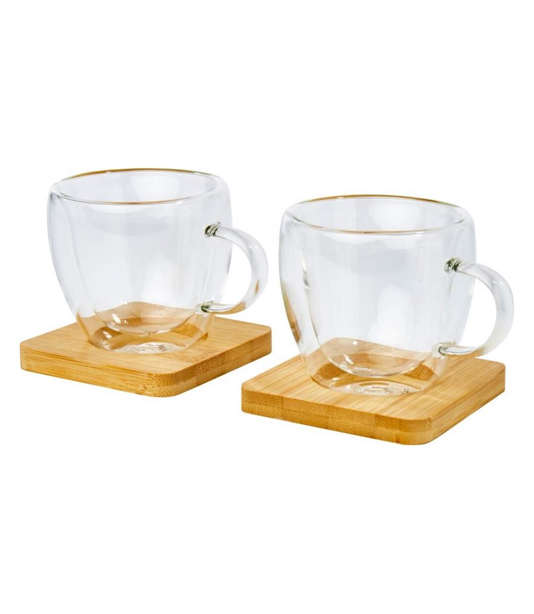 Bamboo mug and coaster set 100ml transparent/natural Seasons-1