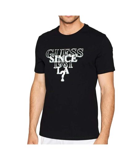 T-shirt Noir Homme Guess Blurry - M