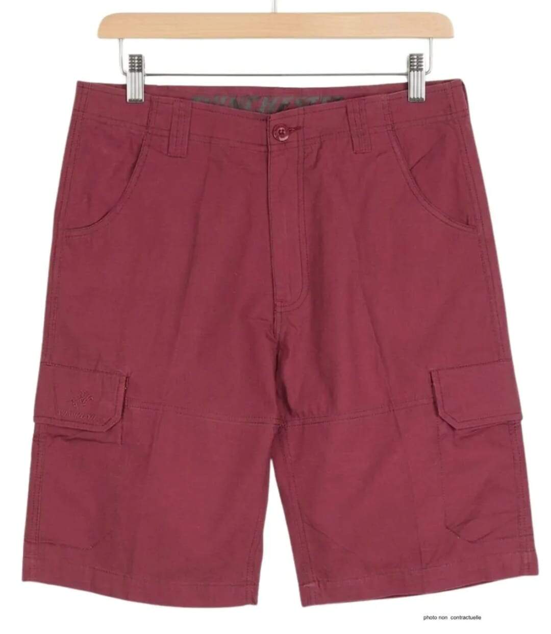 Bermuda WINCHESTER IVANHOE3 uni en coton : le short bordeaux chic et fonctionnel pour l'été-2